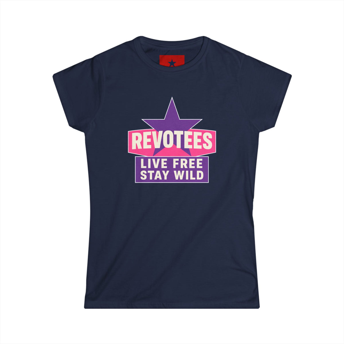 Revotees Live Free Stay Wild Womens Retro Star Graphic T-Shirt - alternate view 12