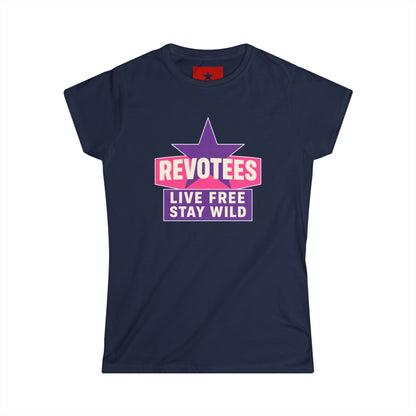 Revotees Live Free Stay Wild Womens Retro Star Graphic T-Shirt - alternate view 12