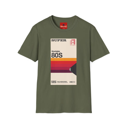 80s Nostalgia T‑Shirt — Retro Sunset Graphic Tee ("Super A" Cassette Style)