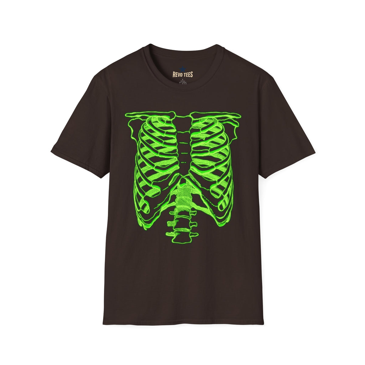 Revotees Neon Green Rib Cage Graphic T-Shirt - alternate view 4