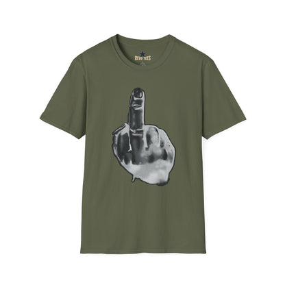 Revotees Graphic Grayscale Middle Finger Design T-Shirt - alternate view 7