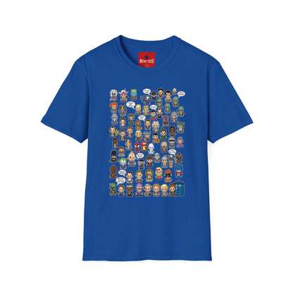RPG Character Collage T-Shirt — Chibi Fantasy & Sci‑Fi Heroes Tee