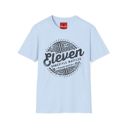 Eleven Waffles Graphic T-Shirt — Retro Breakfast Cafe Tee