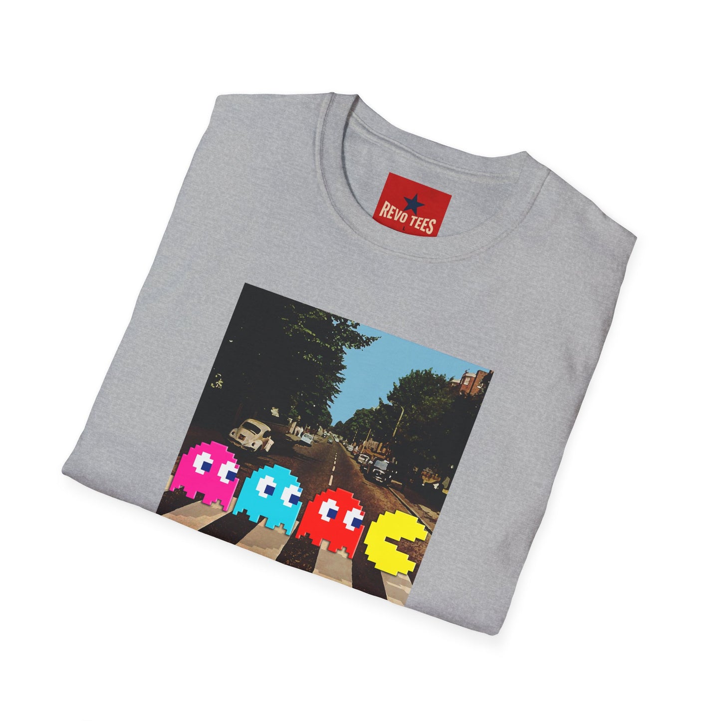 Pac‑City Arcade T‑Shirt — Retro Pixel Ghosts Crossing Graphic Tee