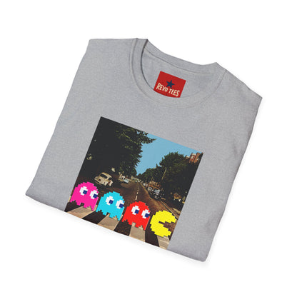 Pac‑City Arcade T‑Shirt — Retro Pixel Ghosts Crossing Graphic Tee