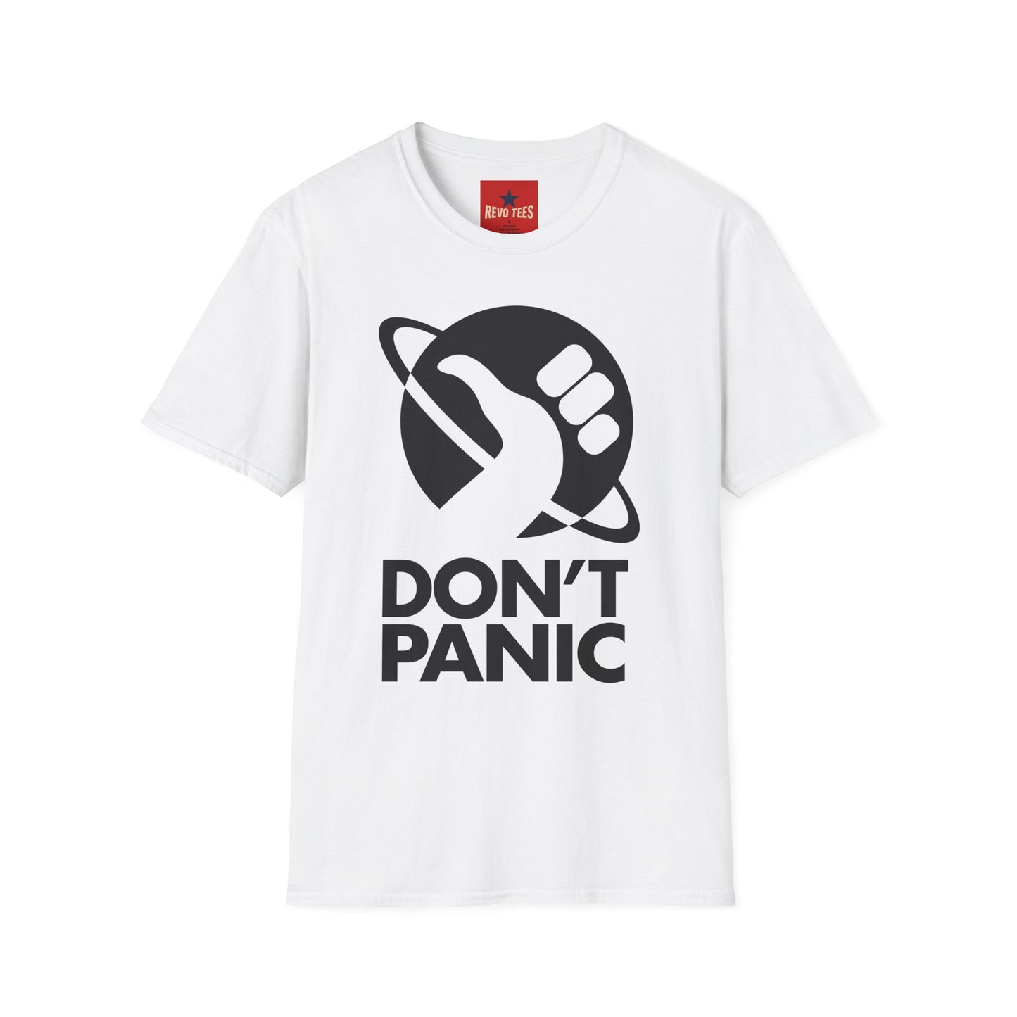 T-Shirt — "Don't Panic" Galactic Thumb Logo Tee