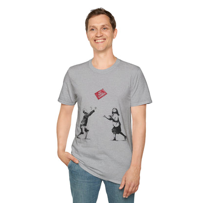 Banksy No More Games T-Shirt — Vintage Kids Throwing 'No More Games' Patch Graphic Tee