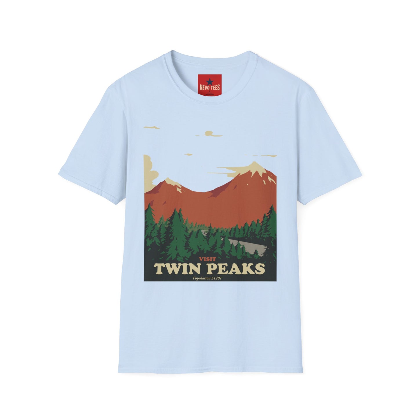 Twin Peaks Mountain T-Shirt — Retro Forest Adventure Tee