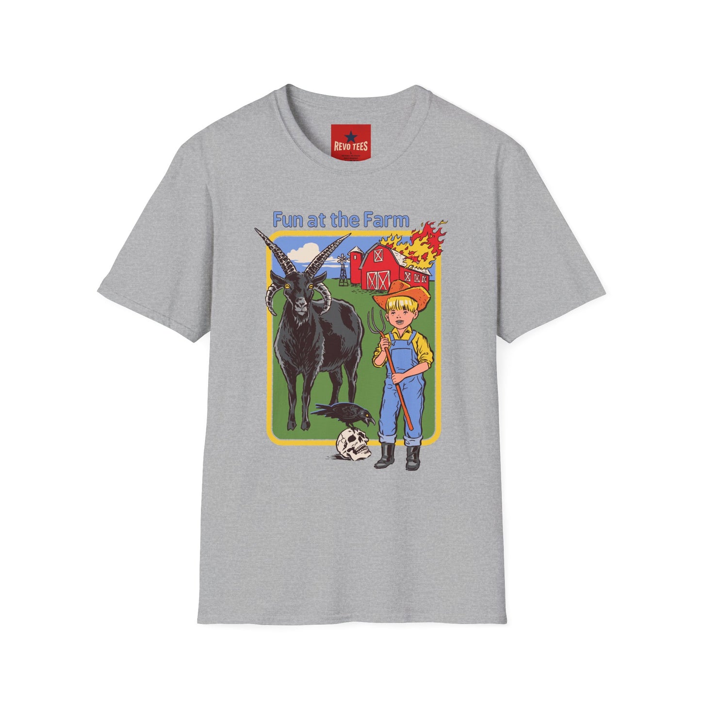 Fun at the Farm T-Shirt — Vintage Barn & Goat Graphic Tee