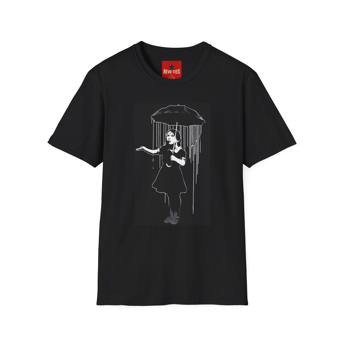Banksy T-Shirt — Girl with Umbrella Chalk Art Tee