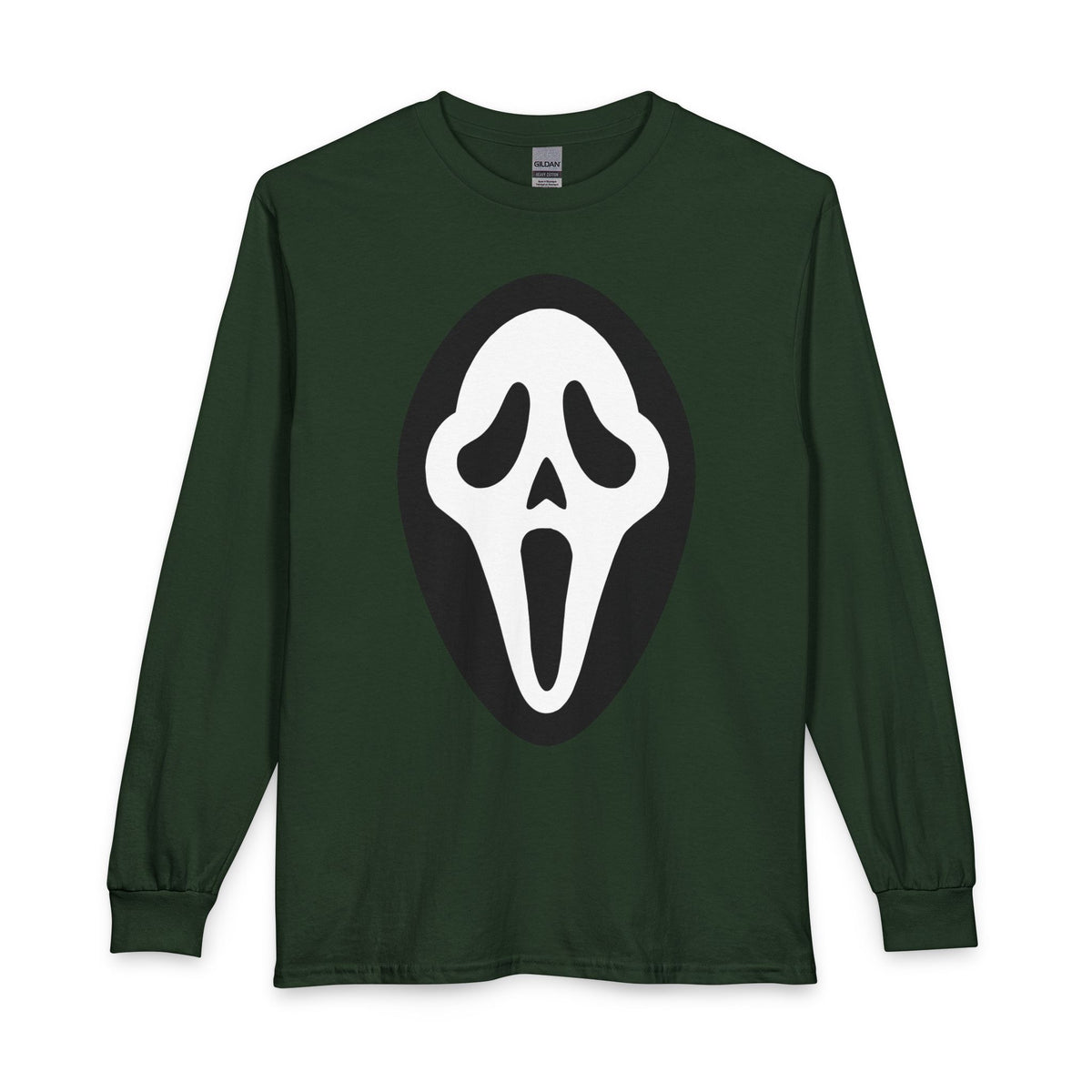 Ghostface Mask Long Sleeve Shirt — Horror Movie Scream Tee for Halloween