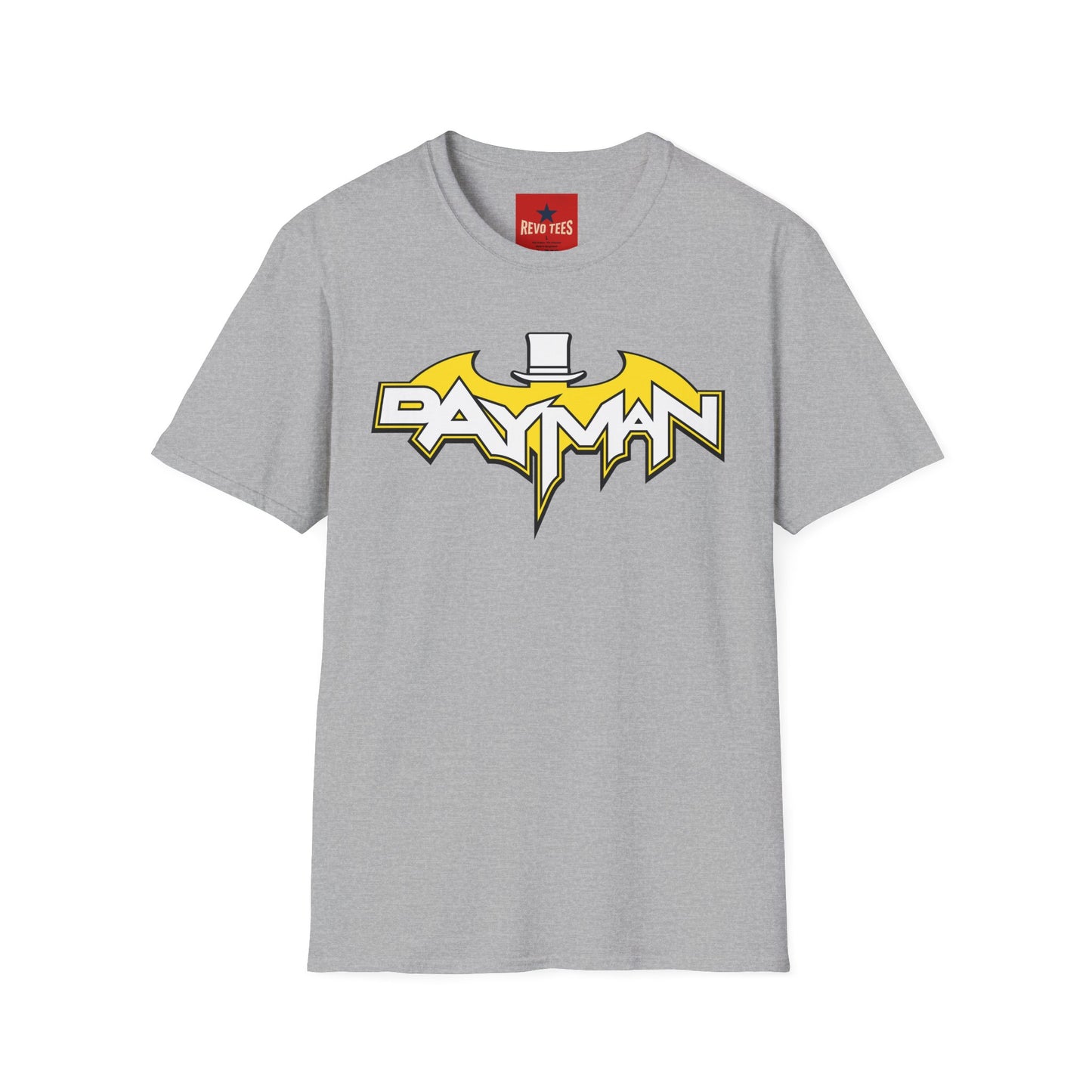Bayman Logo T-Shirt — Retro Comic Bat Emblem Graphic Tee