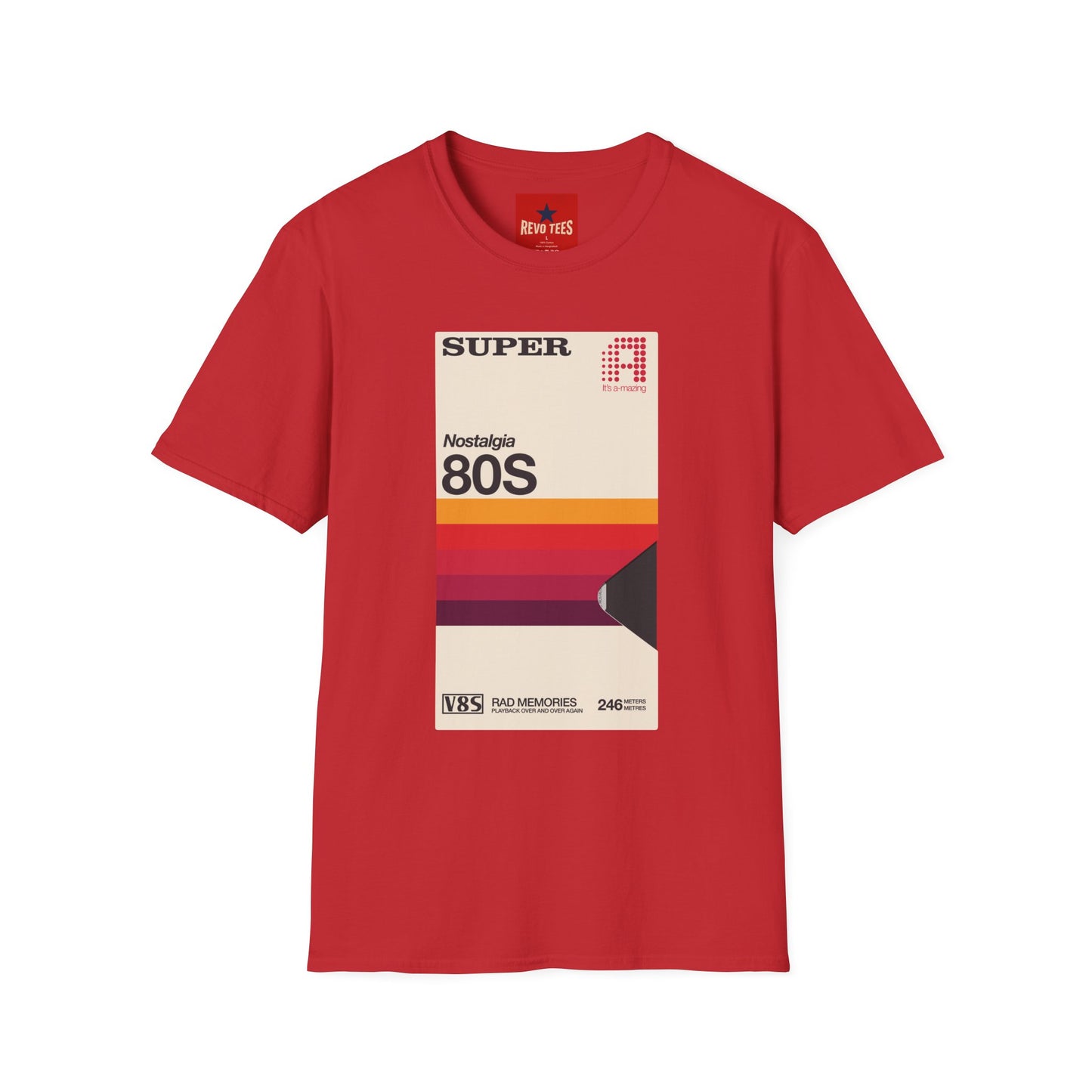 80s Nostalgia T‑Shirt — Retro Sunset Graphic Tee ("Super A" Cassette Style)