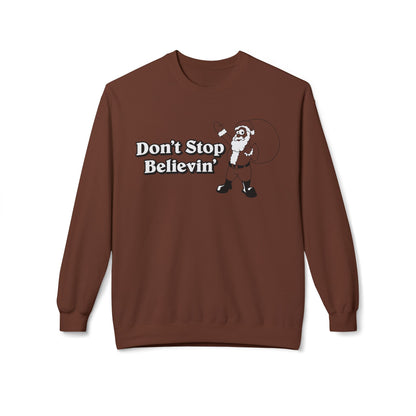 Christmas - 'Don't Stop Believin'' Santa Crewneck Sweatshirt