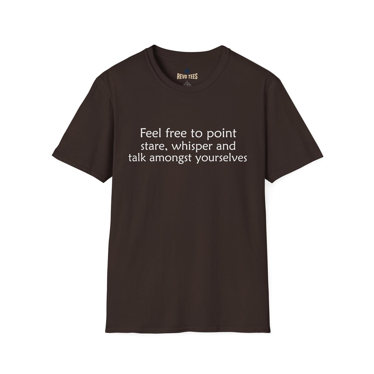 Revotees Point Stare Whisper Unisex Softstyle T-Shirt - alternate view 3
