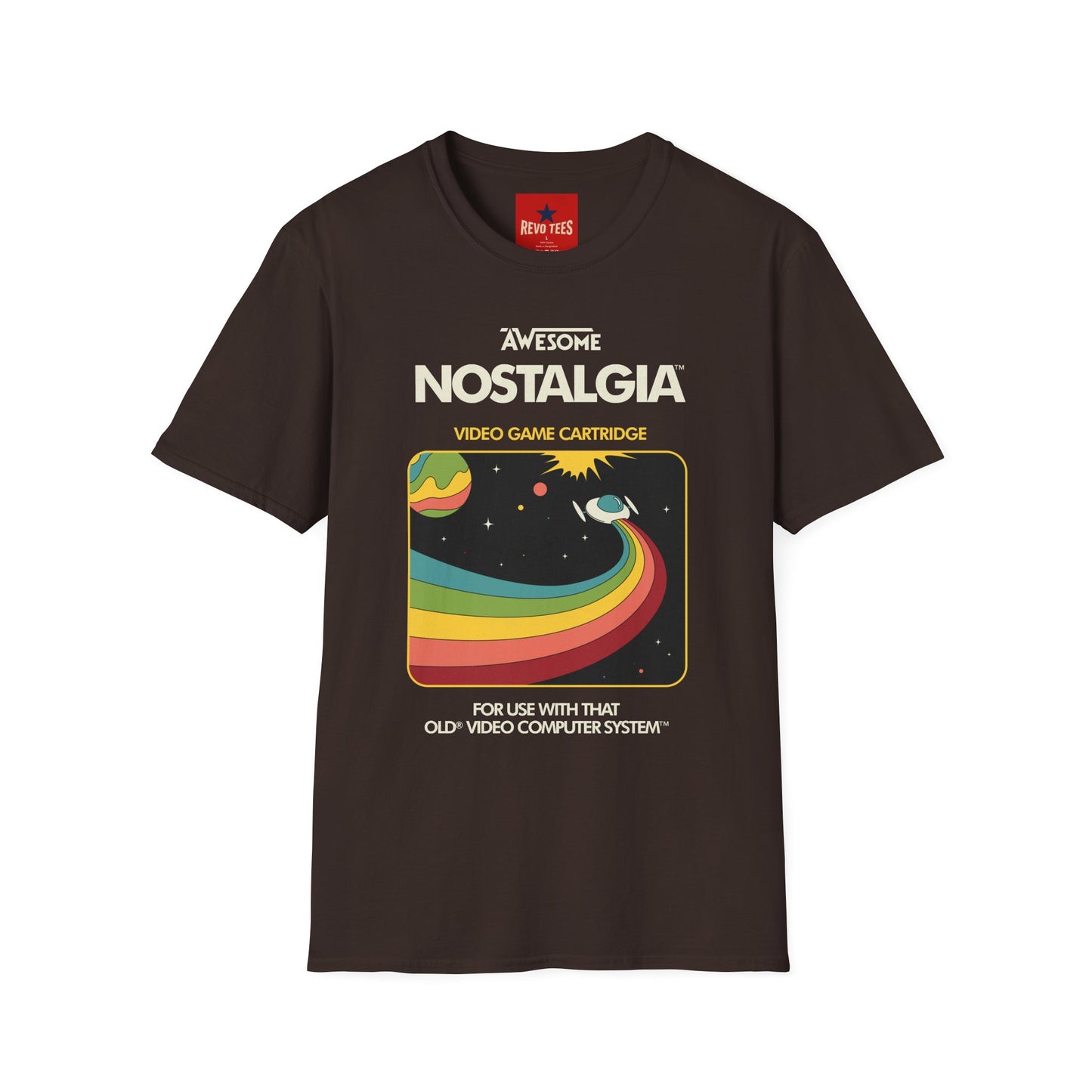 Awesome Nostalgia T-Shirt — Retro Video Game Cartridge Graphic Tee