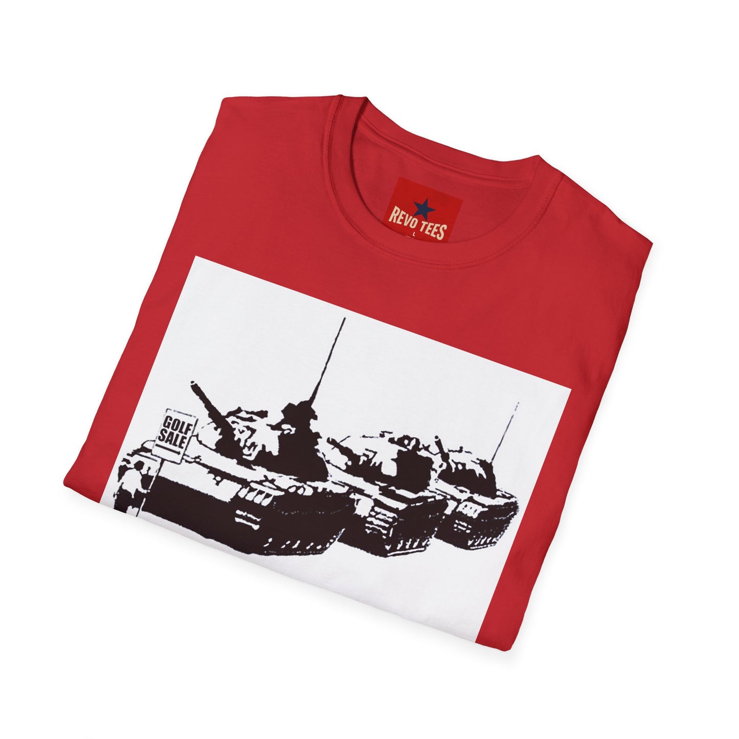 Banksy Tank Lineup Graphic T-Shirt — Stencil Military Tanks Design