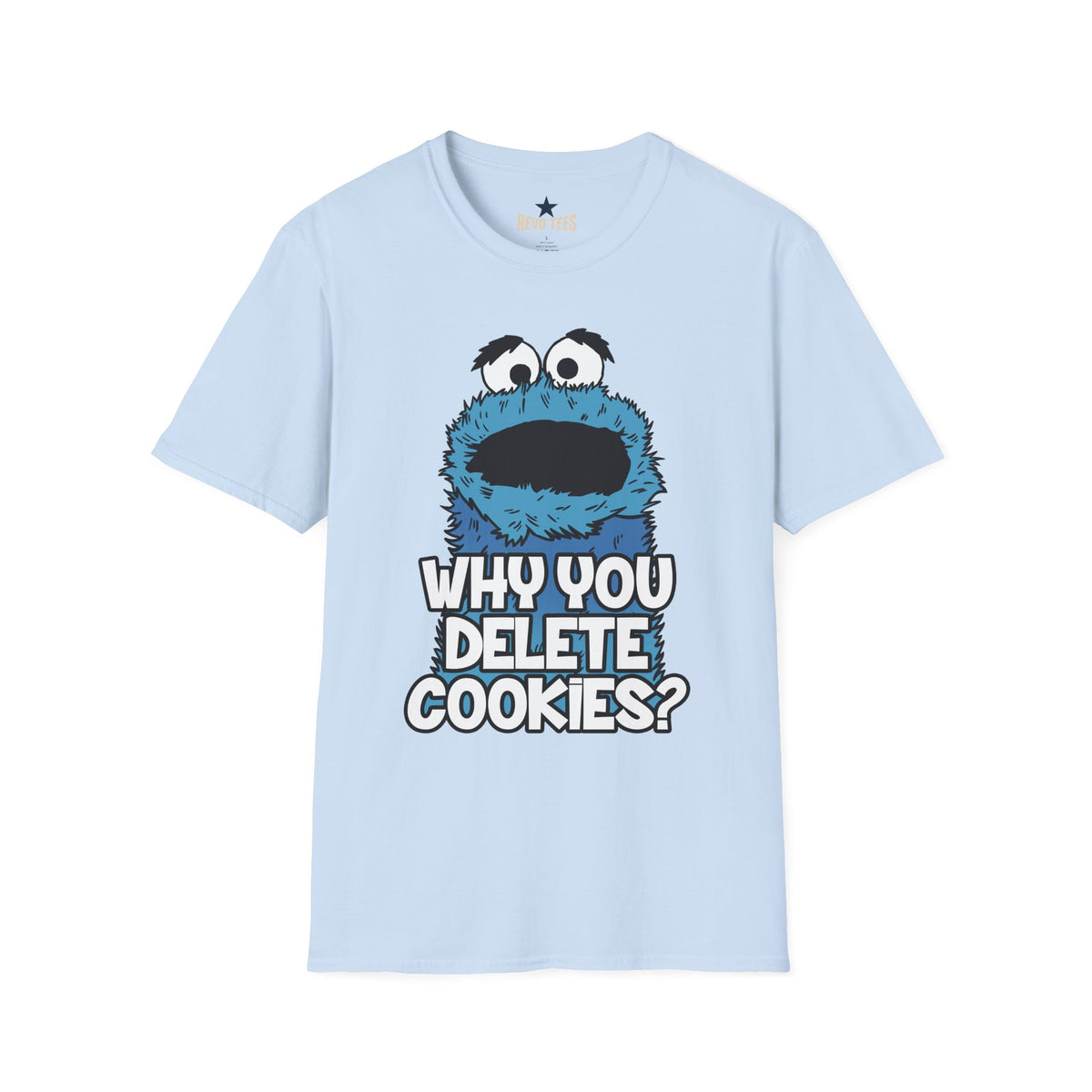 Revotees Cookie Monster Why You Delete Cookies Funny Retro Kids TV Graphic T-Shirt - alternate view 8