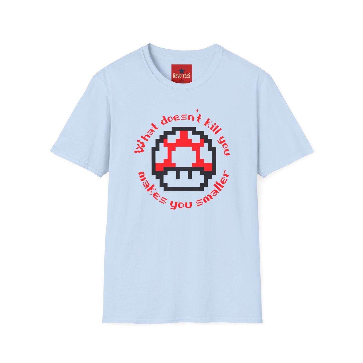 Retro Pixel Mushroom T-Shirt — "What doesn’t kill you makes you smaller"