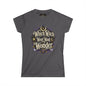 Women's Witchy Tee — "Which Witch Won't Want Wonder" Gothic Halloween Shirt
