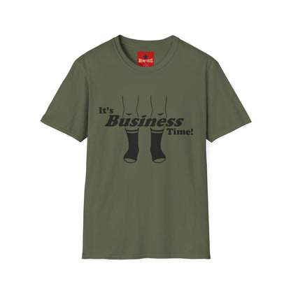 It's Business Time T-Shirt — Funny Retro Socks Graphic Tee for Work-From-Home & Casual Wear