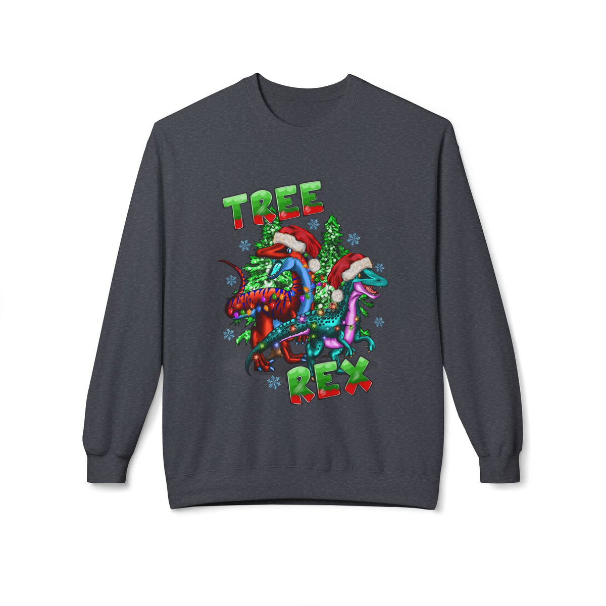 Tree Rex Christmas — Festive Dinosaur Holiday CrewneckSweatshirt