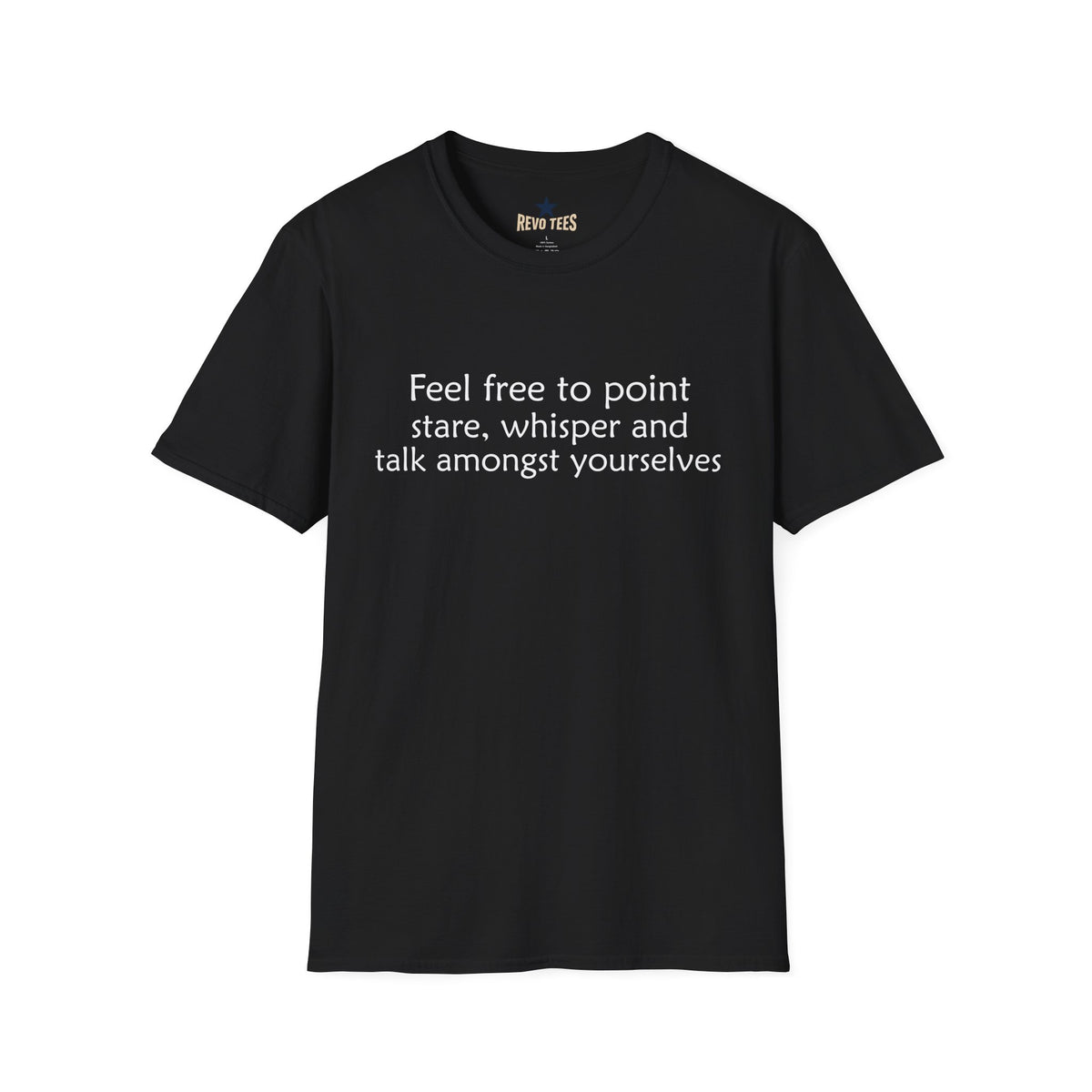 Revotees Point Stare Whisper Unisex Softstyle T-Shirt