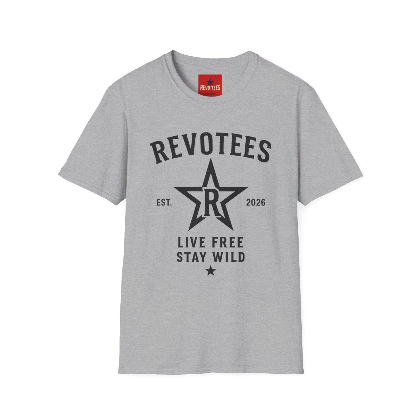 Revotees Graphic T-Shirt — "Revotees" Star Logo Tee (Est. 2026)