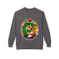 Dragon Santa Riding — Retro Green Dragon Surfing Crewneck Sweatshirt