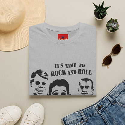 Rock and Roll Faces T-Shirt — "It's Time to Rock and Roll" Retro Band Tee