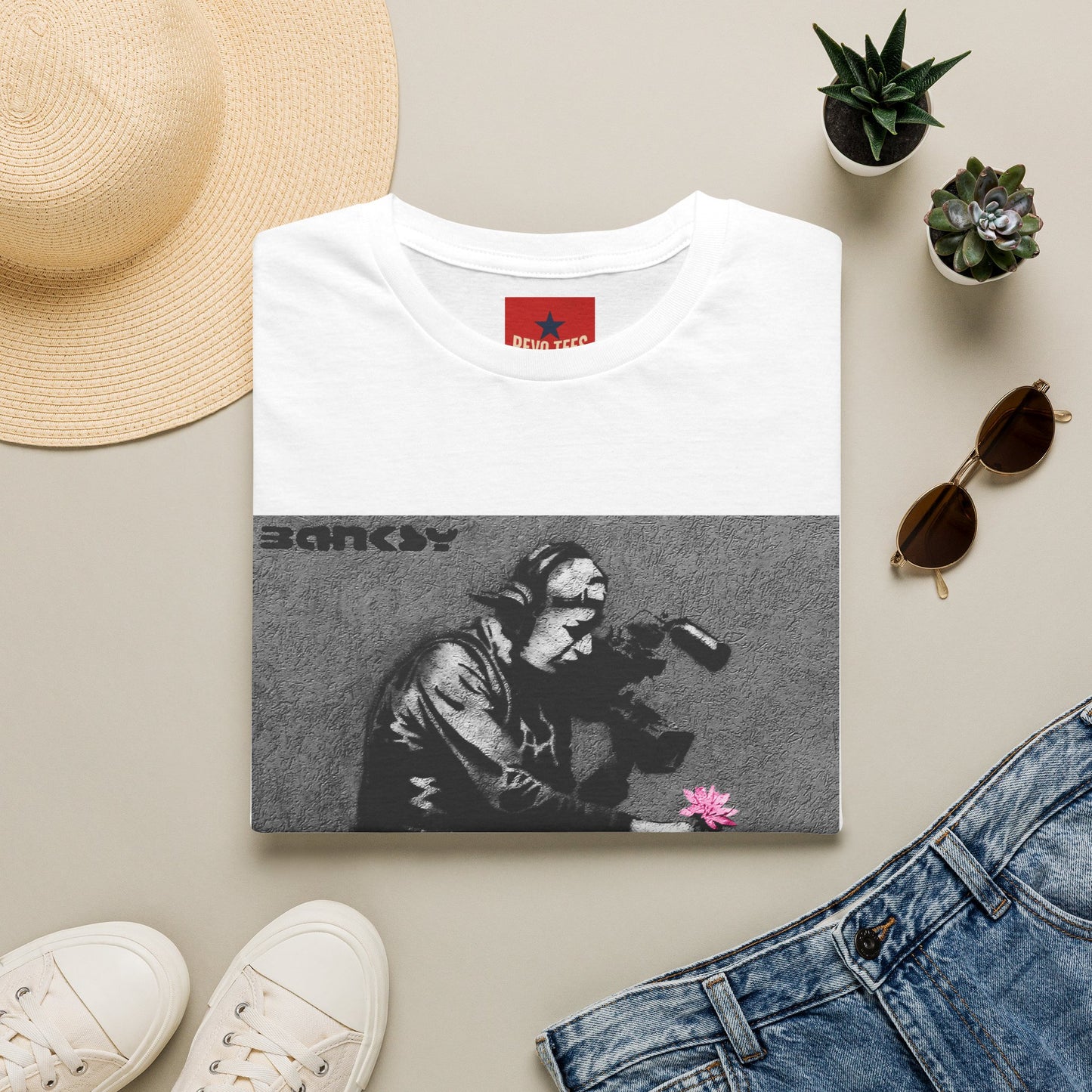 Banksy Flower Thrower T-Shirt — Urban Street Art Graphic Tee