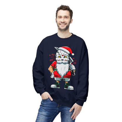 Santa Skull — Edgy Christmas Graphic Crewneck Sweatshirt