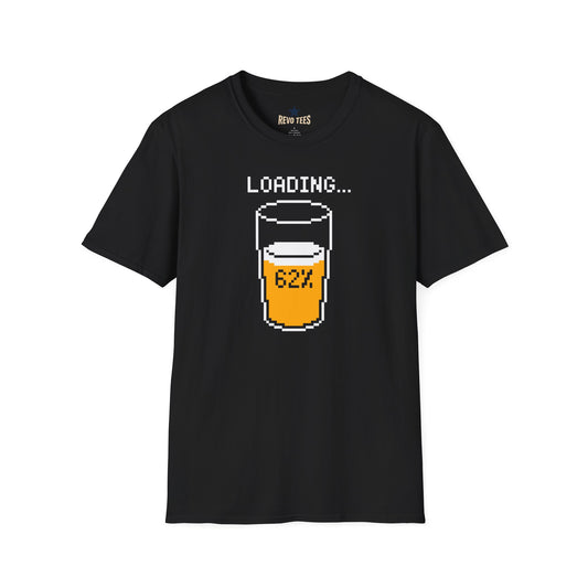 Revotees Beer Loading 62 Funny Pixel Pint Graphic for Beer Lovers T-Shirt