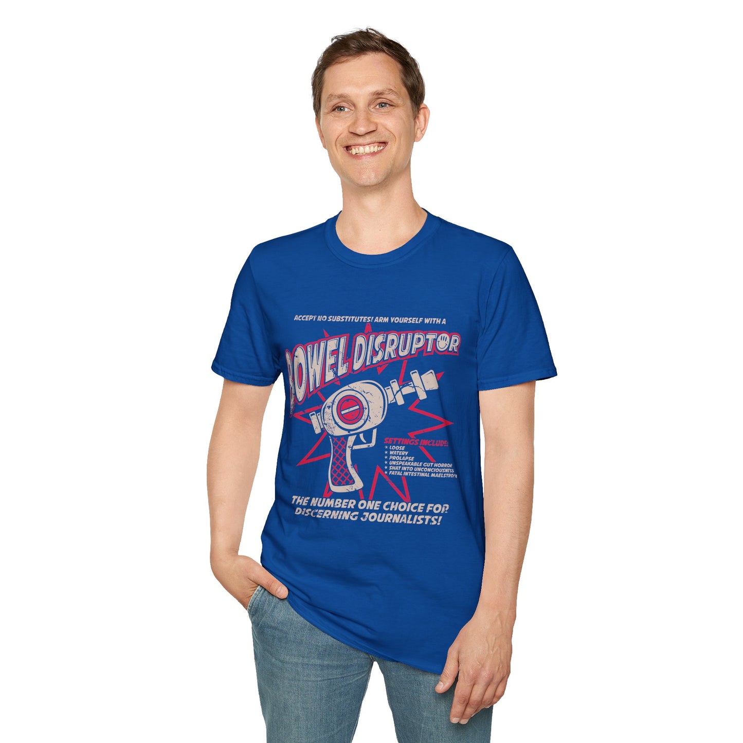 Bowel Disruptor T-Shirt — Funny Medical/Gut Health Graphic Tee for Nurses & Journalists
