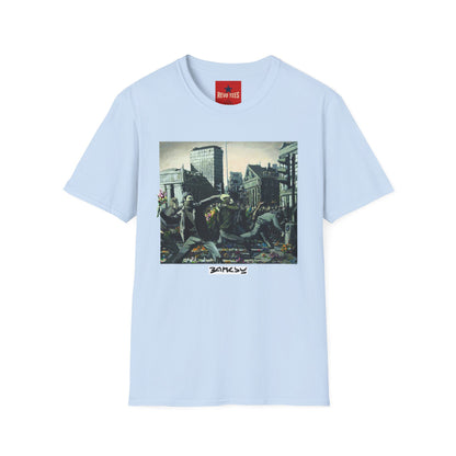 Banksy City Riot Graphic T-Shirt — Urban Protest Art Tee