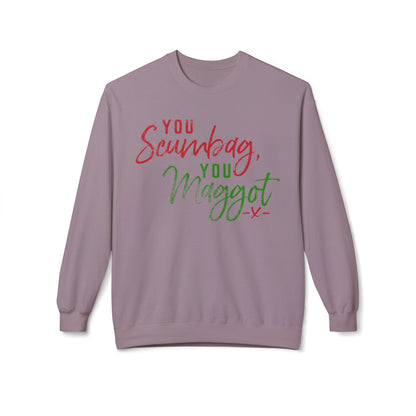 "You Scumbag, You Maggot" Festive Fairy Tale of New York Script Crewneck Sweatshirt