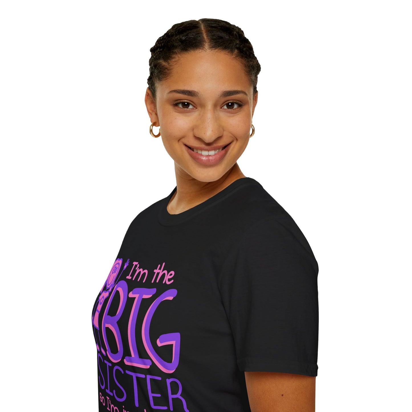 Big Sister T-Shirt — "I'm the Big Sister" Cute Pink & Purple Kids/Family Tee