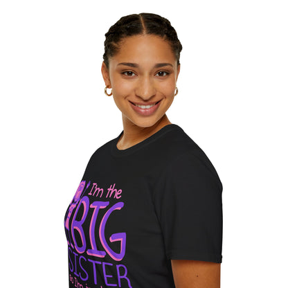 Big Sister T-Shirt — "I'm the Big Sister" Cute Pink & Purple Kids/Family Tee