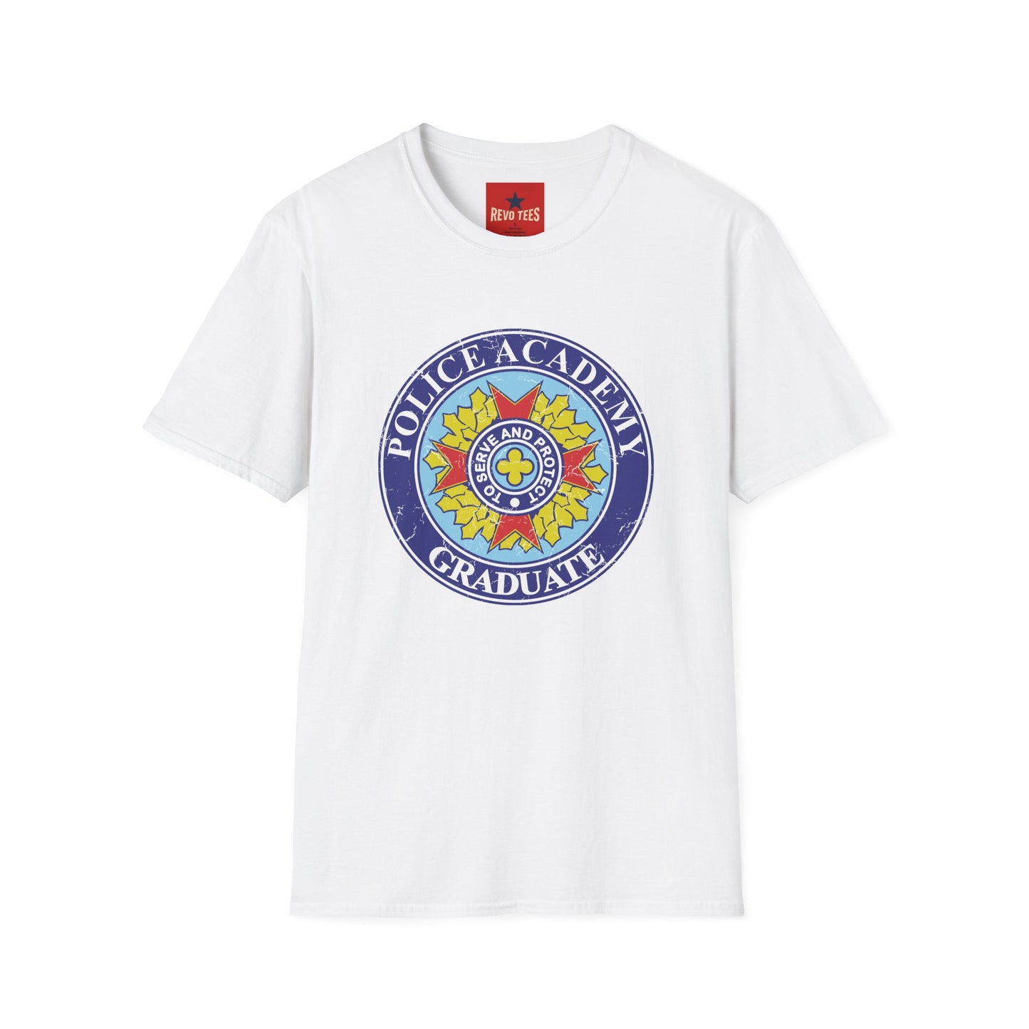 Police Academy Graduate T‑Shirt — 'Serve and Protect' Emblem Tee