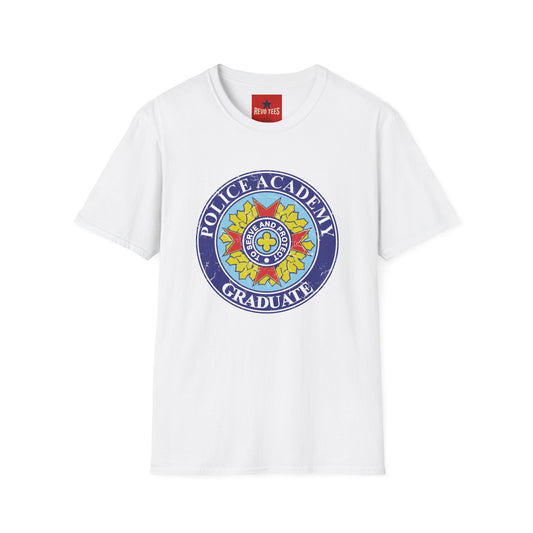 Police Academy Graduate T‑Shirt — 'Serve and Protect' Emblem Tee