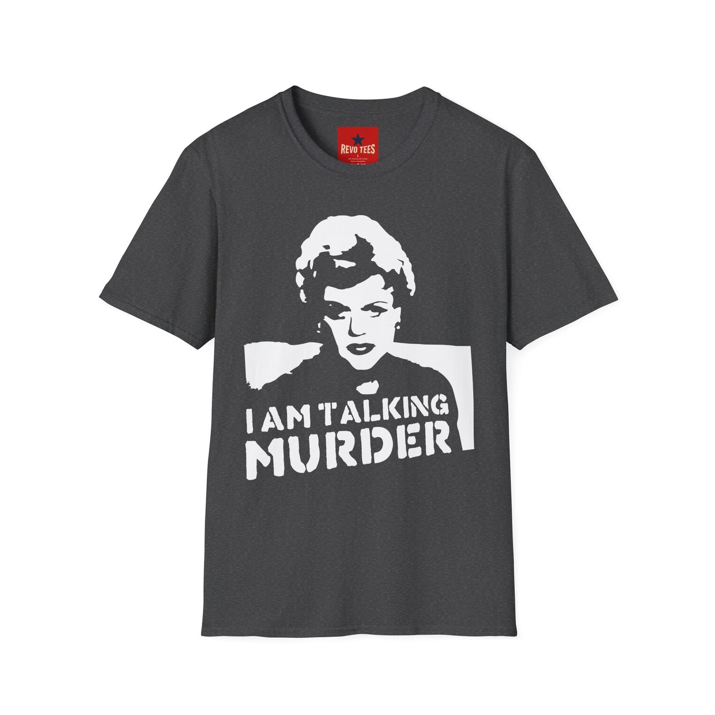 I Am Talking Murder Graphic T‑Shirt — Retro Noir Portrait Tee