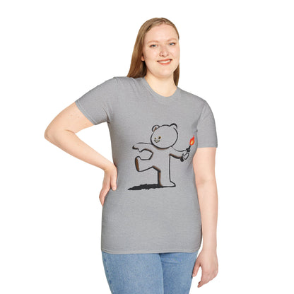 Banksy Teddy Graphic T-Shirt — Cute Mischief Cartoon Tee