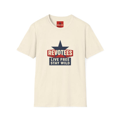 T-Shirt — REVOTEES “Live Free Stay Wild” Retro Star Tee