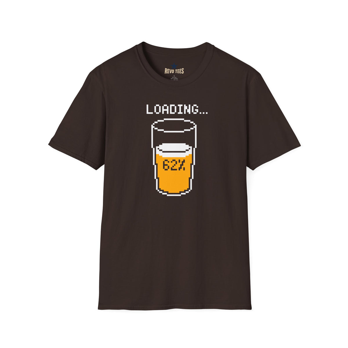 Revotees Beer Loading 62 Funny Pixel Pint Graphic for Beer Lovers T-Shirt - alternate view 3