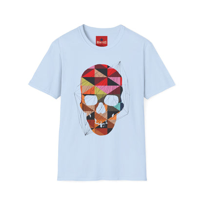 Geometric Colorblock Skull T-Shirt
