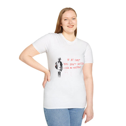 Banksy T-Shirt — “If at First You Don’t Succeed, Call an Airstrike” Graphic Tee