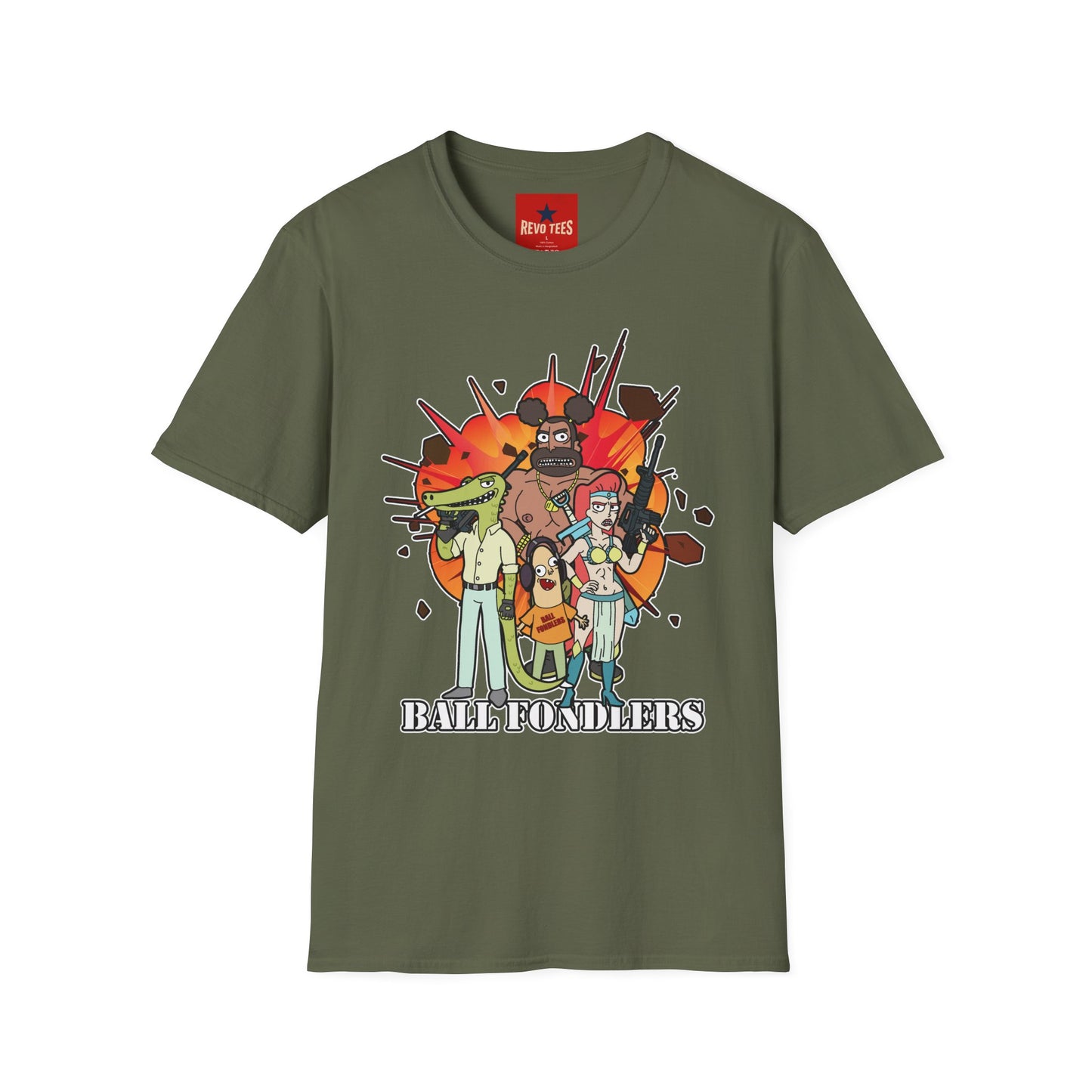 Cartoon Apocalypse T-Shirt — Retro Comic Crew with 'Built to Deliver' Design