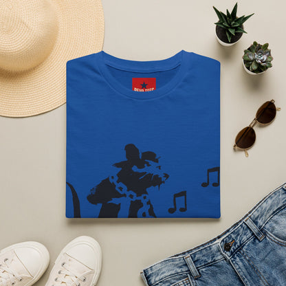 Music Cat T-Shirt — Black Silhouette Singing Rat Graphic Tee