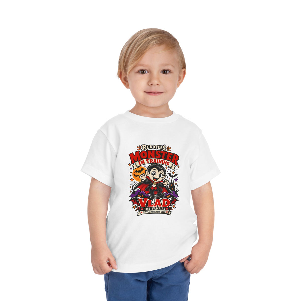 REVOTEES Toddler Monster In Training Tee — 'Vlad the Vampire' Halloween Kids Shirt