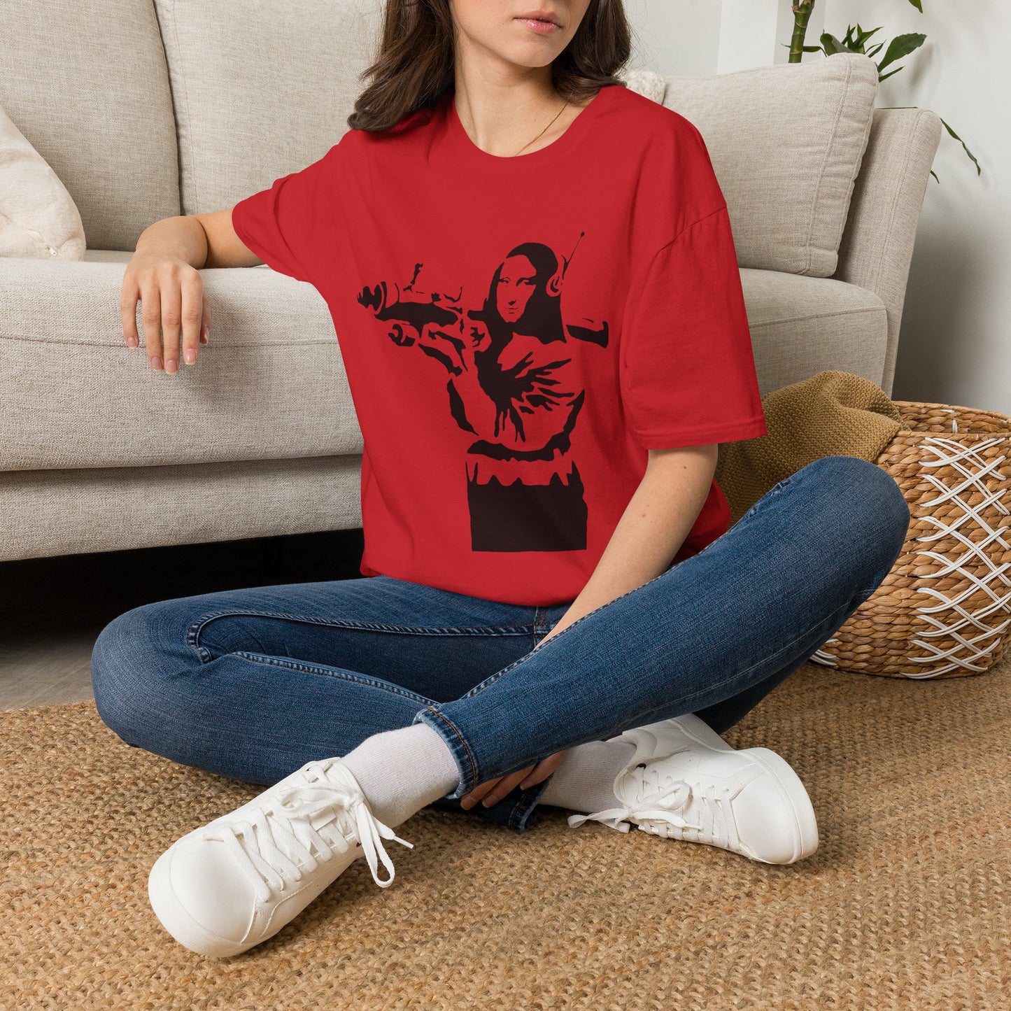 Banksy - Mona Lisa Spray Paint T-Shirt — Street Art Parody Tee